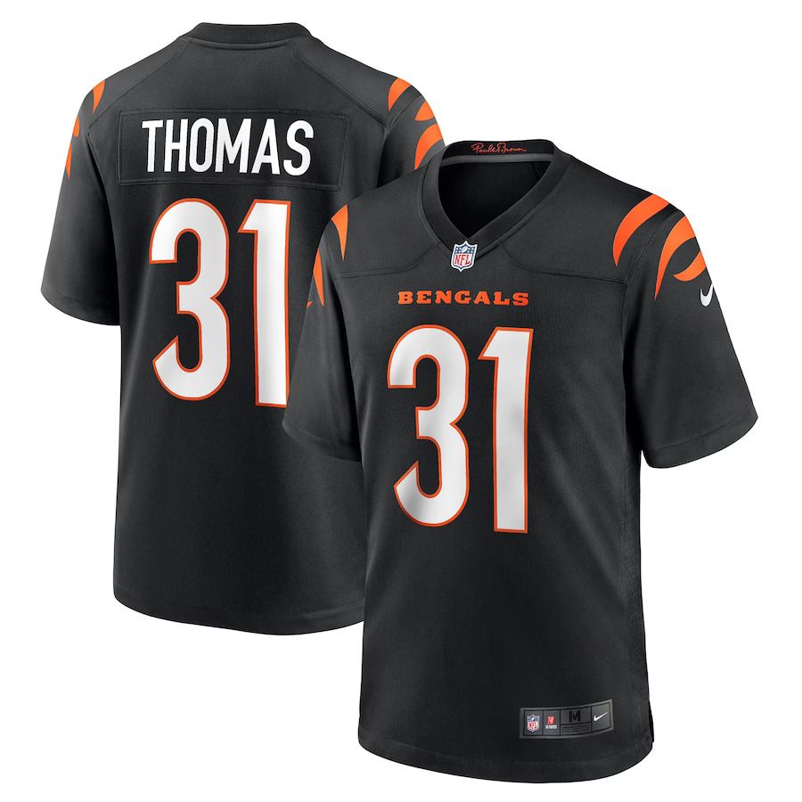Men Cincinnati Bengals #31 Michael Thomas Nike Black Game NFL Jersey